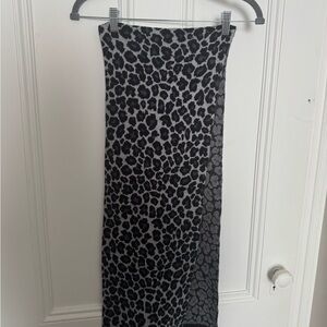 Leopard Print Black and Gray Scarf